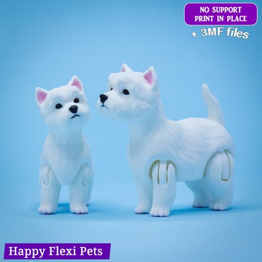 Westie_flexi_dog_3.jpg Westie ou West Highland White Terrier le jouet flexible réaliste (#46) v2025 SNAP
