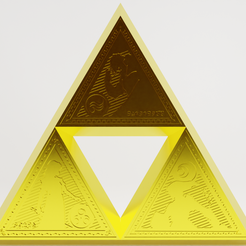 Tri-force-complate-peças-render-de-frentepng.png 3D file Legend of Zenda Tri Force・3D printer design to download