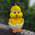 3D_Printed_Cute_Cartoon_Chick_with_Egg2.png Cute Cartoon Easter Chick No. 3