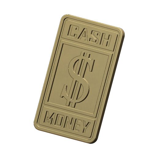 Cash money gold bar 3D print model 3D model