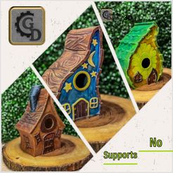 CEDC0A25-921C-4268-AFF2-AFC022DCF0C2.jpeg 3D file Decorative Bird House Pack・3D printable model to download