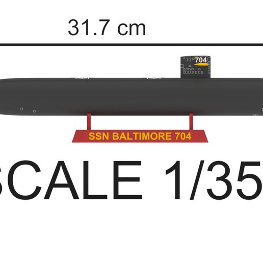 14.jpg Подводная лодка USS BALTIMORE SSN 704 - 1/350 Высокое качество