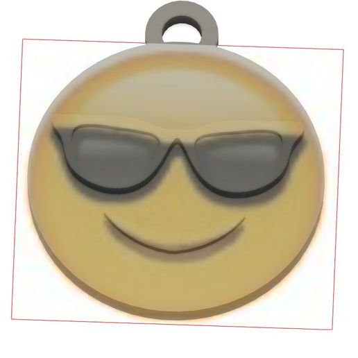 sunglasses facebook emoji keychain 3D model