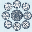 Archangels-Seals-all.png Solomon's Seals of Archangels, Grimoire Book of Spells, angel invocation, Archangels Sigils medallion, Archangel Michael, Archangel Gabriel, Metatron