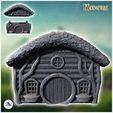2.jpg Hobbit house with sloping concave roof and round wooden door (18) - Medieval Middle Earth Age 28mm 15mm RPG Shire
