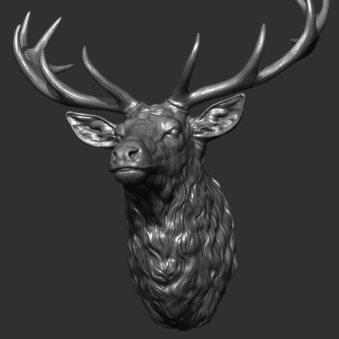 23.jpg OBJ file Deer head・3D printing design to download, guninnik81