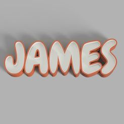 James.jpg STL-Datei LEUCHTREKLAME MIT JAMES' VORNAMEN・3D-druckbares Design zum Herunterladen