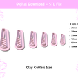 2.png Embossed Shape Clay Cutter for Polymer Clay | Digital STL File | 6 Sizes Embossing Clay Cutters for Earrings