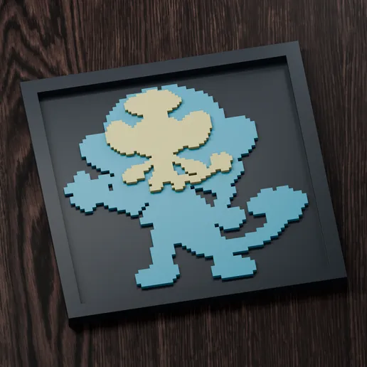 Simipour Line - Pokemon Silhouette Frame | Gen 5 sprite style | STL