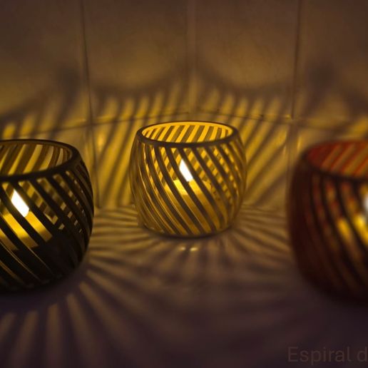 3D Printed Tealight Holder - Modern Decorative Candle Light