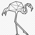 flamingo.png Animals Geometric 2d - 34 Models Wall