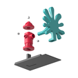 Exploded-View.png STL-Datei Feuerhydrant Buchstütze・Design für 3D-Drucker zum herunterladen