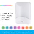3 COLOR MODES: * color changing solid color soft white - SHOOGOH® Slowly cycles through 8 different colors or choose your favor Hulk Night Light - FOR GE COLORED NIGHTLIGHT