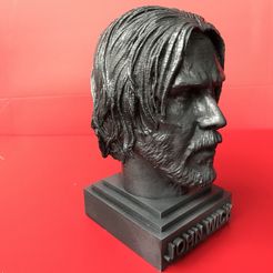 IMG_0725.JPG John Wick - Keanu Reeves- sculpture of head 3D print ready