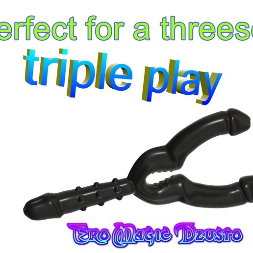 Triple Penis Sex-Spielzeug fr lesbische weibliche Mdchen cuckold  Swinger mff anal vaginalen Doppelplug Butt Stretcher Massager Arsch  v313triple 3d print flex oder Silikon STL Datei fr Cults