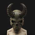 8-1.jpg Demon Scull Mask - mobile jaw 3D print model