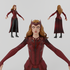 Portada.png OBJ file Scarlet Witch Lowpoly Rigged・3D printer design to download
