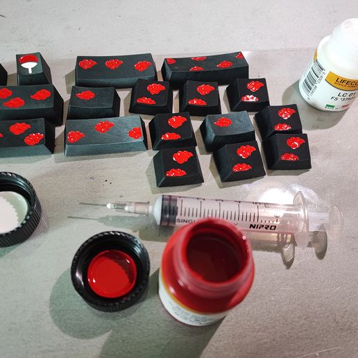 ⌨️ Akatsuki - Naruto themed Artisan keycaps set・ STL File for ・Cults