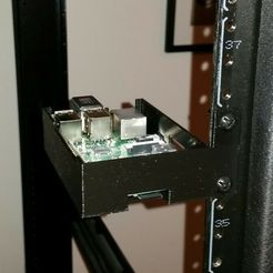 holder.jpg Free 3D file Rack Mountable Raspberry Pi B+ Case・3D printer design to download