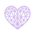 geometric heart.stl VALENTINES DAY GEOMETRIC HEART WALL ART LOVE HOME DECOR