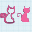 cat-shape-cutter.png Cookie cutter, Polymer Clay Cutter Cat, Kitty, Kitten shape, Set 4PCS