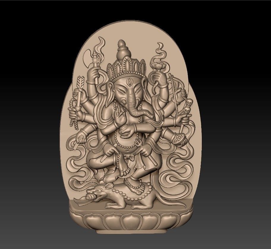 genasha_elephant_god1.jpg Télécharger fichier STL gratuit Ganesha, dieu éléphant • Plan pour imprimante 3D, stlfilesfree