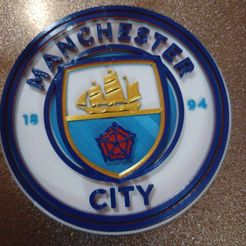 man-city.jpg STL file Manchester City Coasters - 100mm diameter・3D printable model to download