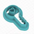 key.jpg cutter for polymer clay in 3 dimensions in the shape of a key with internal cut in the shape of a heart