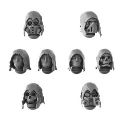 8-hoods.jpg Hooded heads and Skulls