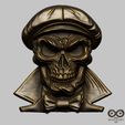 Gentleman-Skull-relief-2.jpg Gentleman Skull relief STL file for 3d printing or CNC