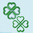 clover-hearts-cutter.png STL file Love and Luck Symbol, celtic knot, intertwined hearts, Shamrocks, clover with four leaves cutter, St. Patricks Day stamp, Cookie cutter, Polymer Clay Cutter, earrings・Model to download and 3D print, Allexxe