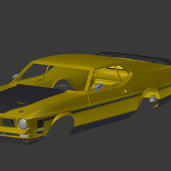71 mustang.png Fichier STL ford mustang 1971 body shell for 1:10 rc car stl pour impression 3d・Idée pour impression 3D à télécharger