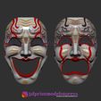 Comedy and Tragedy Theater Mask Set_02.jpg Comedy and Tragedy Theater Mask Set Costume Cosplay Halloween Helmet