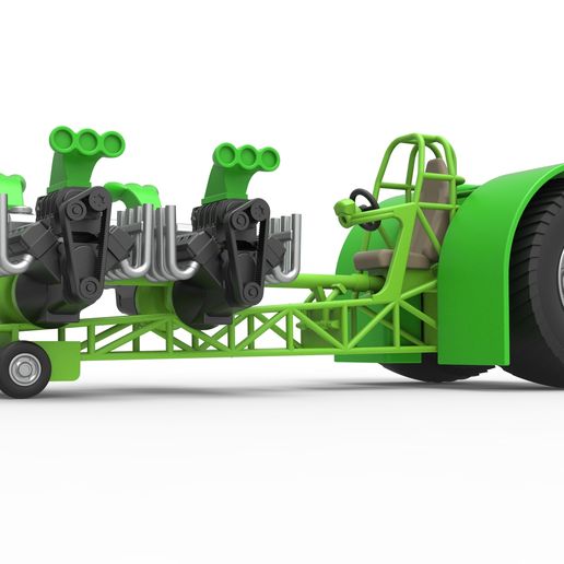 Pulling tractor with 4 engines V8 Version 2 (1:25 Scale)