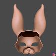 12.jpg Rabbit Mask - Fox Mask - Bunny Mask - Demon Kitsune Cosplay 3D print model