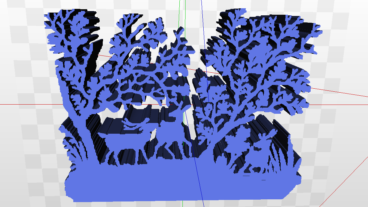 Download STL file Deer with Trees Wildlife Scene • Design to 3D print ...