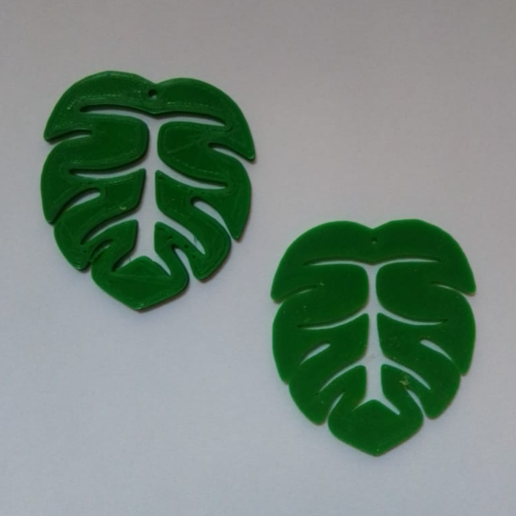 Monstera leaf earrings - 3D model önizlemesi