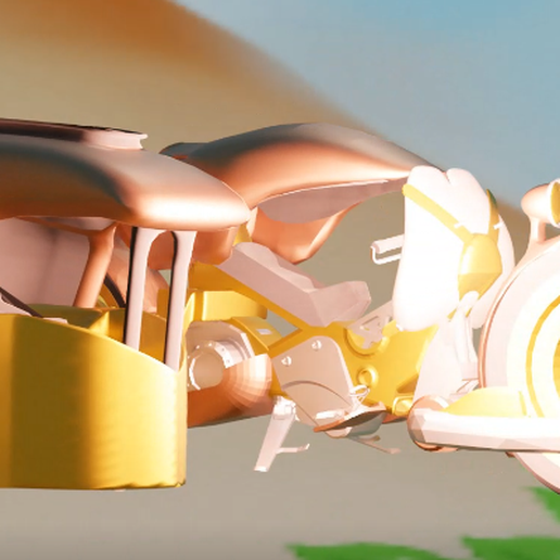 steampunk motorcycle concept with sidecar 3D model