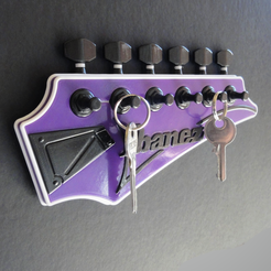 CULTS3D-1.jpg STL file IBANEZ GUITAR HEADSTOCK - KEY HANGER / WALL ART・3D print design to download