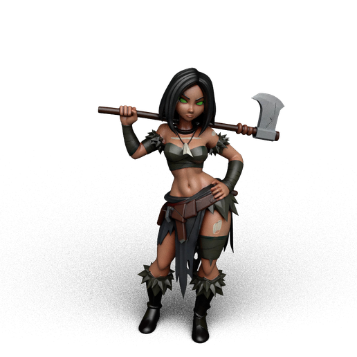 Human Female Barbarian Warrior - D&D