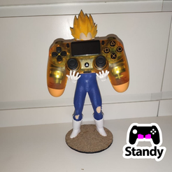 3.png OBJ file vegeta controller PS4/PS5 stand・3D print model to download