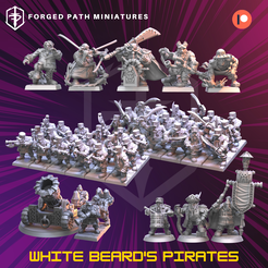 all-2.png STL file White Beard's Pirates - Dwarf Pirates Bundle・3D print model to download, forgedpathminiature