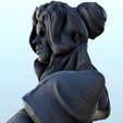 122.png Woman bust with sword and hair in bun (20) - Medieval Fantasy Magic Feudal Old Archaic Saga 28mm 15mm