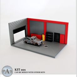 KIT-001.jpg Mini garage diorama for 1/64 scale diecasts - Model 001