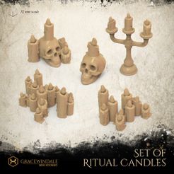 1000X1000-Gracewindale-candles.jpg STL file Set of Ritual Candles・Model to download and 3D print