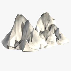 Low-Poly-Mountains01-opensea.jpg Archivo 3D Montañas Low Poly・Objeto para impresora 3D para descargar