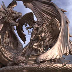 angel-fallen.1481.png Fichier OBJ Sculpture de dragon avec statue d'ange 2・Modèle à télécharger et à imprimer en 3D, aramar