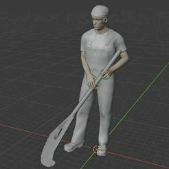 worker3.jpg Descargar archivo STL Trabajador 3 jardinero con cepillo • Plan para la impresión en 3D, Builder3D