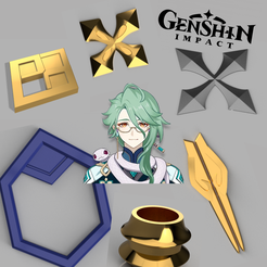 baizhu-accessoires-image.png STL file Baizhu cosplay accessories Genshin Impact・3D print design to download