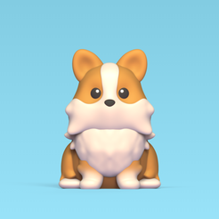 Cod132-Corgi-Dog-1.png 3D file Corgi Dog・3D printable model to download